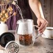 Infuzor, aparat din sticla cu piston pentru cafea, ceai, culoare cupru, capacitate 600 ml, Klausberg