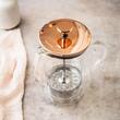 Infuzor, aparat din sticla cu piston pentru cafea, ceai, culoare cupru, capacitate 600 ml, Klausberg