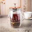 Infuzor, aparat din sticla cu piston pentru cafea, ceai, culoare cupru, capacitate 600 ml, Klausberg