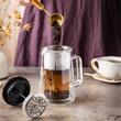 Infuzor cafea, ceai, cu piston, sticla, culoare cupru, 0,35 L Klausberg