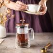 Infuzor cafea, ceai, cu piston, sticla, culoare cupru, 0,35 L Klausberg
