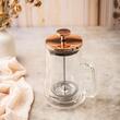 Infuzor cafea, ceai, cu piston, sticla, culoare cupru, 0,35 L Klausberg