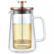 Infuzor cafea, ceai, cu piston, sticla, culoare cupru, 0,35 L Klausberg