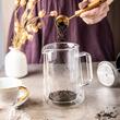 Infuzor cafea, ceai, cu piston, sticla, culoare cupru, 0,60L Klausberg