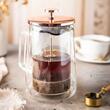 Infuzor cafea, ceai, cu piston, sticla, culoare cupru, 0,60L Klausberg