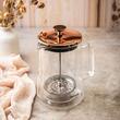 Infuzor cafea, ceai, cu piston, sticla, culoare cupru, 0,60L Klausberg