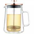 Infuzor cafea, ceai, cu piston, sticla, culoare cupru, 0,60L Klausberg