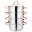 Set de 5 piese, oala pentru fiert cu abur, inox, diametru 18 cm, capacitate 2.5 litri, Klausberg