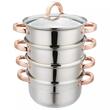Set de 5 piese, oala pentru fiert cu abur, inox, diametru 20 cm, capacitate 3.1 litri, Klausberg