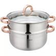 Set de 3 piese, oala pentru fiert cu abur, inox, diametru 24 cm, capacitate 5 litri, Klausberg
