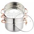  Oala fiert la abur, 4 elemente, cu manere roze gold, 24cm, 5.0L, Klausberg
