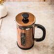 Infuzor pentru cafea, ceainic cu piston, culoare cupru, 1L, Klausberg