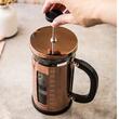 Infuzor pentru cafea, ceainic cu piston, culoare cupru, 1L, Klausberg