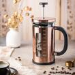 Infuzor pentru cafea, ceainic cu piston, culoare cupru, 1L, Klausberg