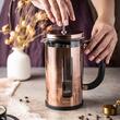 Infuzor pentru cafea, ceainic cu piston, culoare cupru, 1L, Klausberg