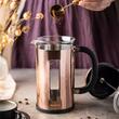 Infuzor pentru cafea, ceainic cu piston, culoare cupru, 1L, Klausberg