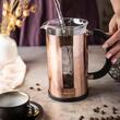 Infuzor pentru cafea, ceainic cu piston, culoare cupru, 1L, Klausberg