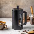 Infuzor negru de cafea si ceai, cu capac si piston 0,35 l, Klausberg