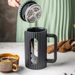 Infuzor negru de cafea si ceai, cu capac si piston 0,35 l, Klausberg