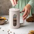 Infuzor din sticla, aparat pentru cafea, ceai  sau ierburi, capacitate 350 ml, bej, Klausberg