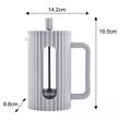 Infuzor din sticla, aparat pentru cafea, ceai  sau ierburi, capacitate 600 ml, gri, Klausberg