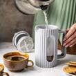 Infuzor de cafea si ceai cu capac si piston, 1l , gri, Klausberg