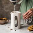 Infuzor din sticla, aparat pentru cafea, ceai  sau ierburi, capacitate 1000 ml, alb, Klausberg