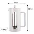 Infuzor din sticla, aparat pentru cafea, ceai  sau ierburi, capacitate 1000 ml, alb, Klausberg