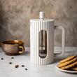 Infuzor din sticla, aparat pentru cafea, ceai  sau ierburi, capacitate 1000 ml, alb, Klausberg