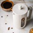 Infuzor din sticla, aparat pentru cafea, ceai  sau ierburi, capacitate 1000 ml, alb, Klausberg
