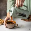 Infuzor din sticla, aparat pentru cafea, ceai  sau ierburi, capacitate 1000 ml, verde, Klausberg