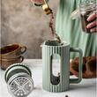 Infuzor din sticla, aparat pentru cafea, ceai  sau ierburi, capacitate 1000 ml, verde, Klausberg