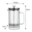 Infuzor cafea, ceai cu piston argintiu, sticla, 0.60 L, Klausberg