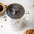 Infuzor cafea, ceai cu piston argintiu, sticla, 0.60 L, Klausberg