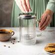 Infuzor cafea, ceai cu piston argintiu, sticla, 0.60 L, Klausberg