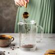 Infuzor cafea, ceai cu piston argintiu, sticla, 0.60 L, Klausberg