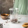 Infuzor cafea, ceai cu piston argintiu, sticla, 0.60 L, Klausberg