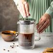 Infuzor cafea, ceai cu piston argintiu, sticla, 0.60 L, Klausberg