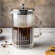 Infuzor cafea, ceai cu piston argintiu, sticla, 0.60 L, Klausberg