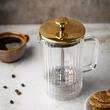 Infuzor de cafea si ceai, capac cu piston, auriu, 0,35l, Klausberg