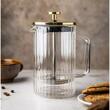 Infuzor de cafea si ceai, capac cu piston, auriu, 0,35l, Klausberg