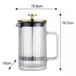 Infuzor cafea si ceai, cu piston, auriu, sticla, 0,60 L, Klausberg