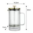 Infuzor din sticla, aparat cu piston pentru cafea, ceai  sau ierburi, capacitate 1000 ml, Klausberg