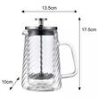 Infuzor cafea, ceai cu piston, sticla, 1L, Klausberg
