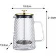 Infuzor cafea, ceai cu piston, auriu, sticla, 1L, Klausberg
