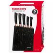 Set cutite din oțel inoxidabil, 6 piese, suport negru  cu model maro, Klausberg