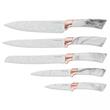 Cutite de bucatarie cu suport, alb, set de 6 piese, Klausberg