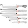 Cutite de bucatarie cu suport, alb, set de 6 piese, Klausberg