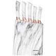 Cutite de bucatarie cu suport, alb, set de 6 piese, Klausberg