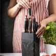  Cutite de bucatarie cu suport, set de 7 piese, model negru, Klausberg